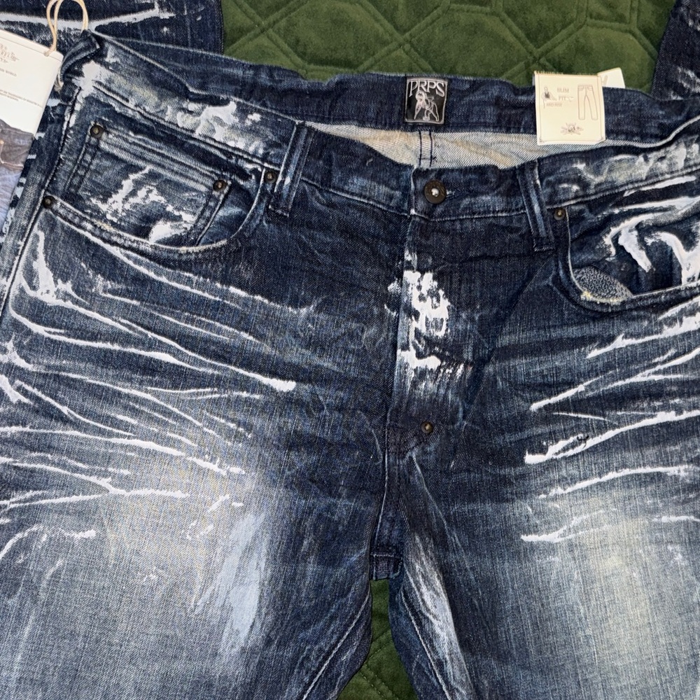 PRPS Indigo Slim Jeans with White Highlights - Picture 6 of 7